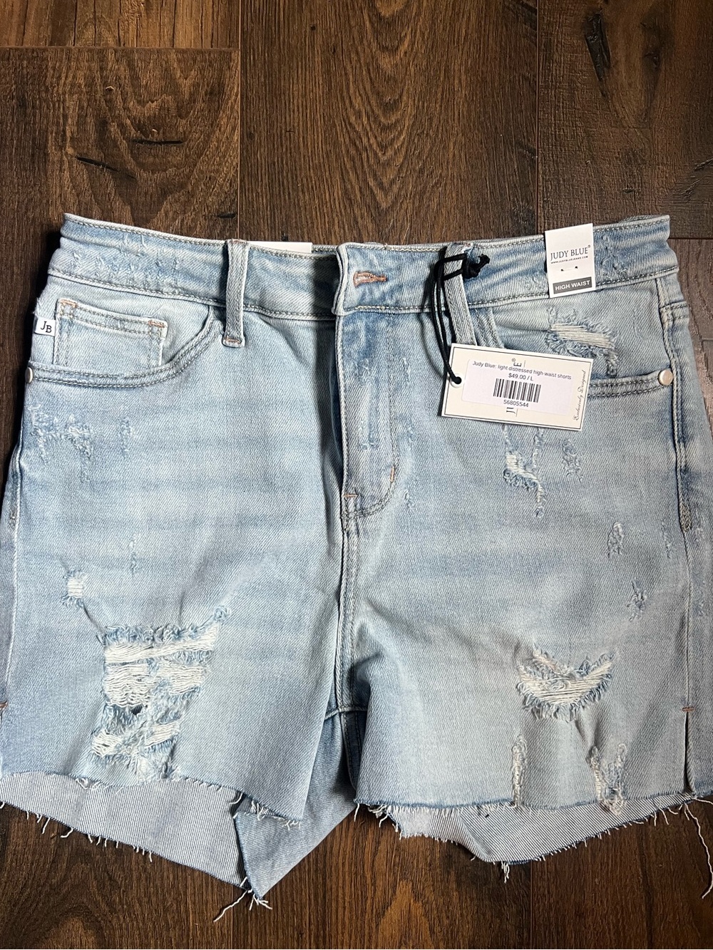 Judy Blue High-Waist Distressed Denim Shorts – NWT – Size Large (12) - Picture 1 of 3